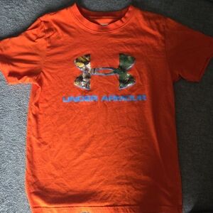 Under Armour Kids Bright Orange Tee with Logo